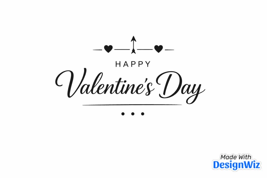happy valentines day image with modern typography message