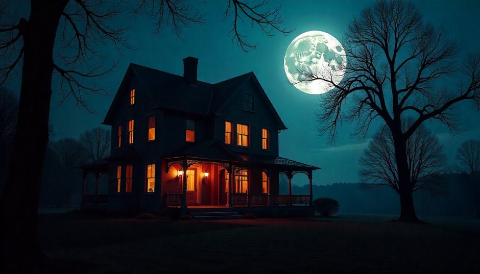 haunted house silhouette