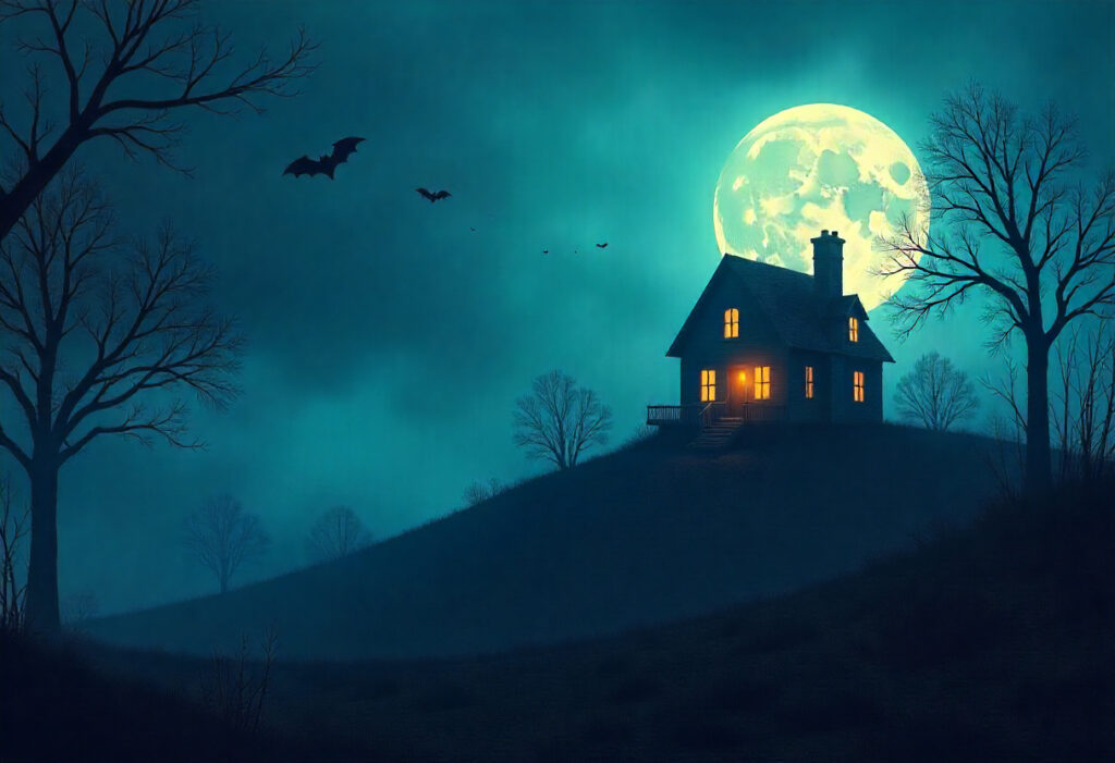 Haunted Night Scene Background