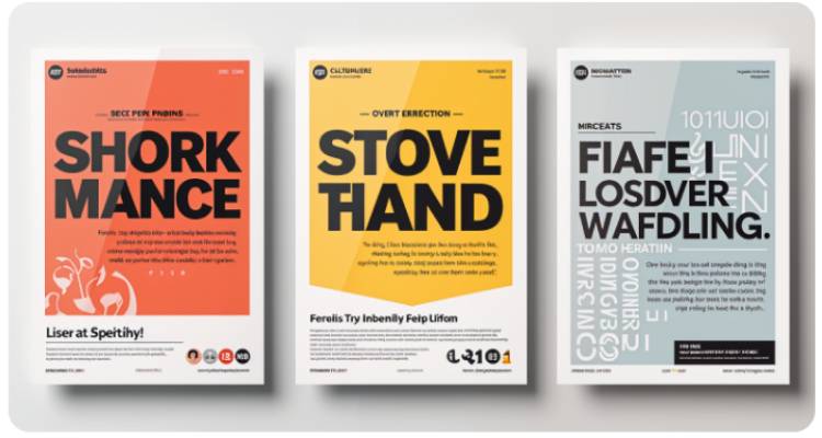 3 flyer show casing headline as a key feature.
