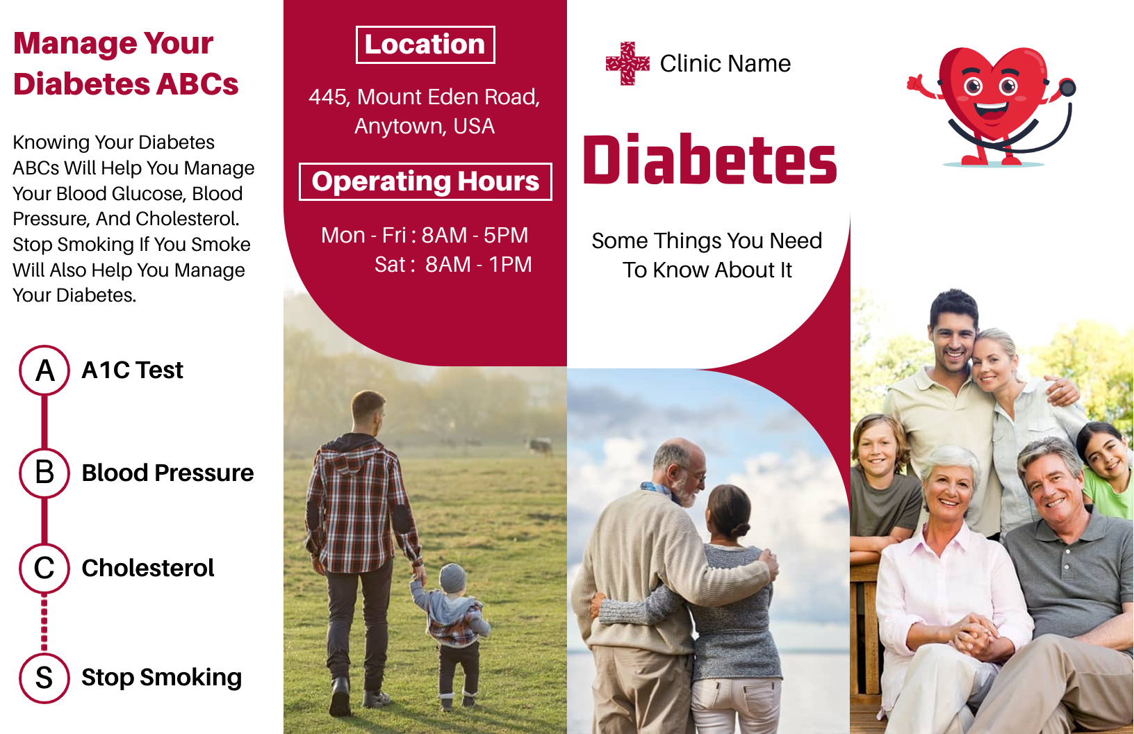 Health Care Mediacal Double Parallel Fold Brochure Template