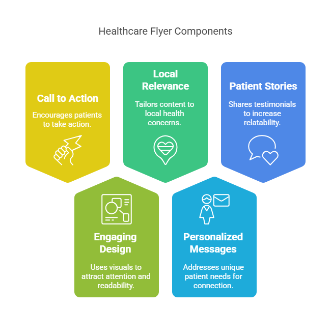 Persuasive healthcare flyer with call to action and patient stories.