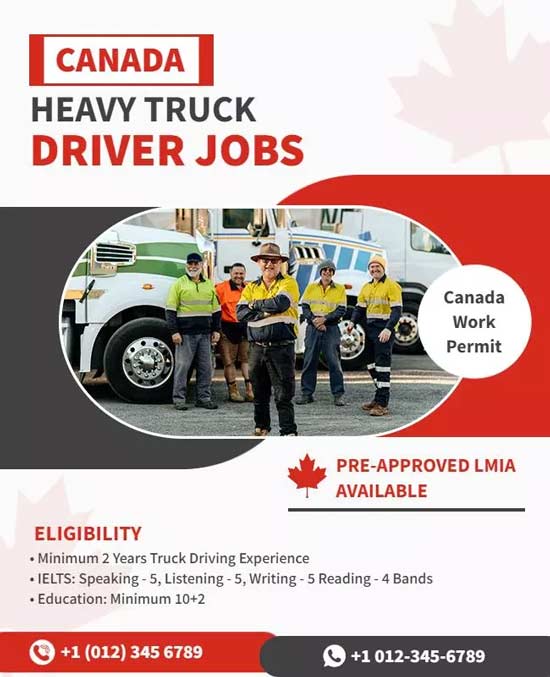 Heavy Truck Driver Jobs Recruitment Flyer Showcasing Requirements