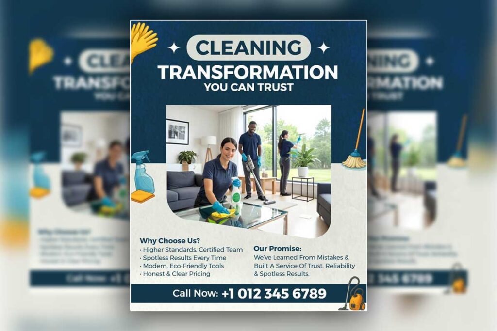 High-Quality Cleaning Transformation Flyer Template