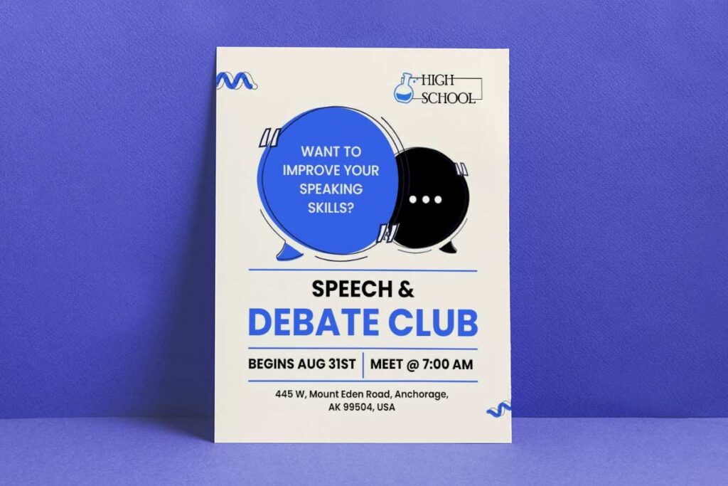 High School Speech and Debate Club Flyer Template