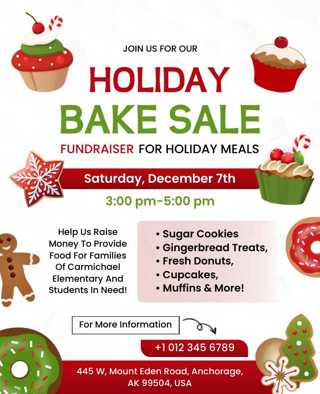 Holiday Bake Sale Event Flyer Template