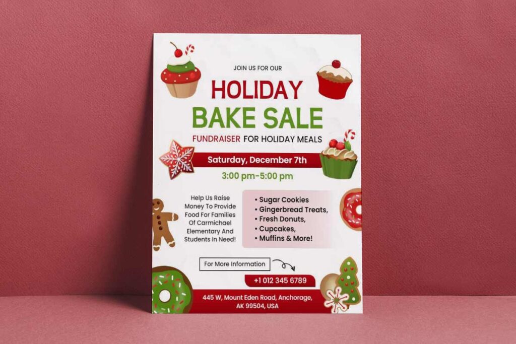 Holiday Bake Sale Fundraiser Flyer Template