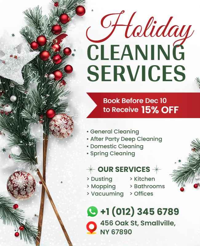 
A seasonal flyer featuring promotions or services to attract and engage customers during specific holidays or seasons.