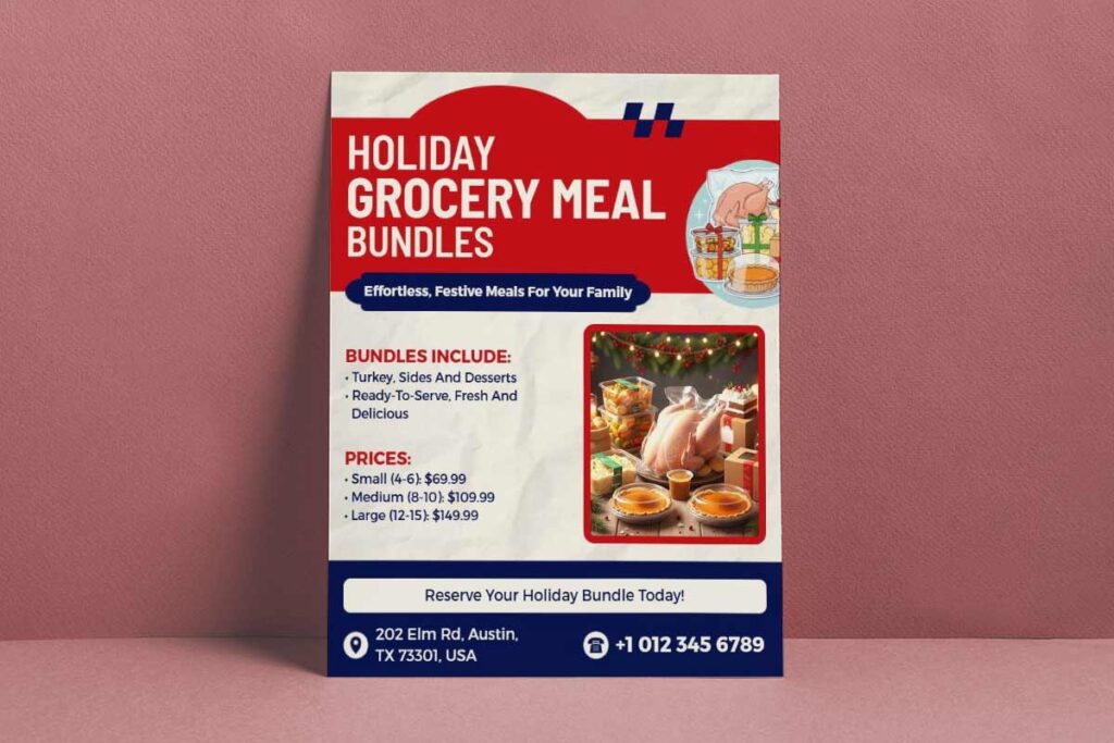 Holiday Grocery Meal Bundles Flyer Template