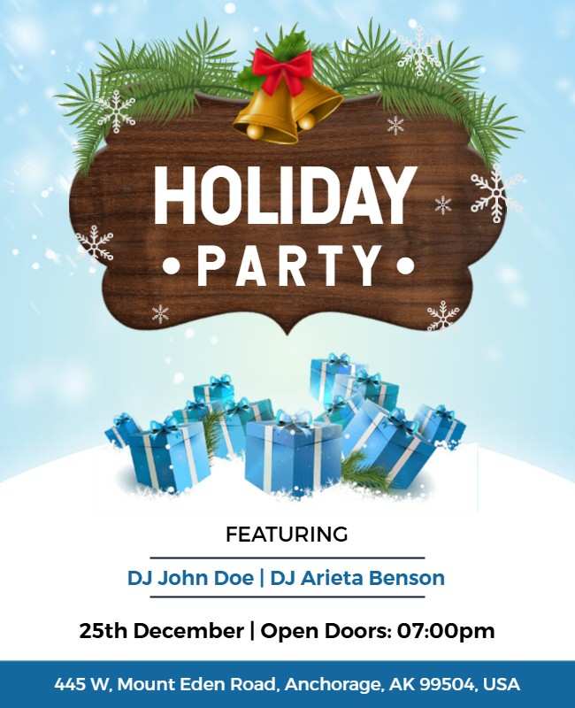 Holiday party theme flyer