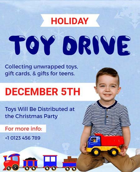 Holiday Toy Drive Community Event Flyer