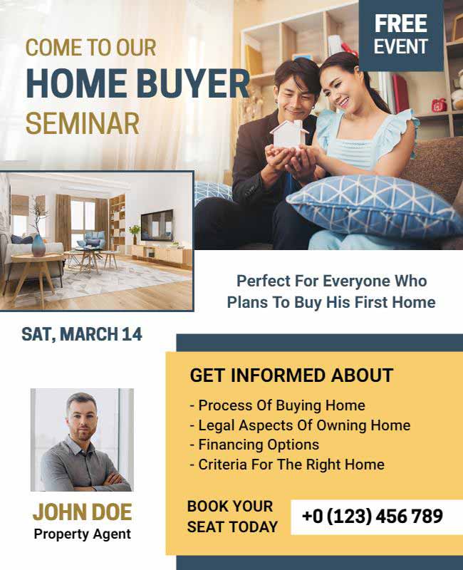 Home Buyer Seminar Event Flyer with Essential Informative Tips and Guidance