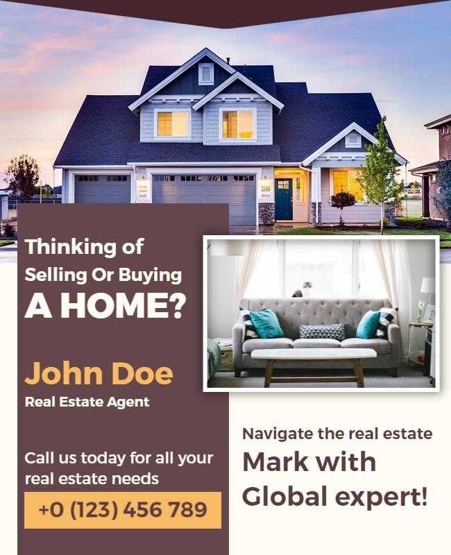 Home Buying and Selling Agent Flyer Template