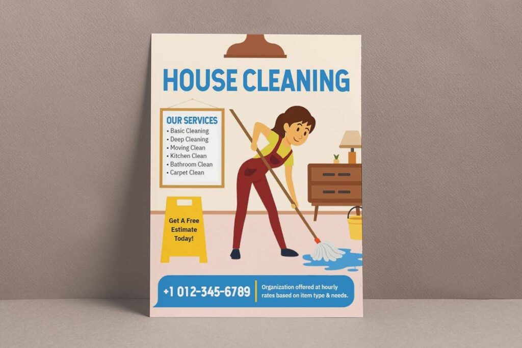 Home Cleaning Service Promotion Flyer Template
