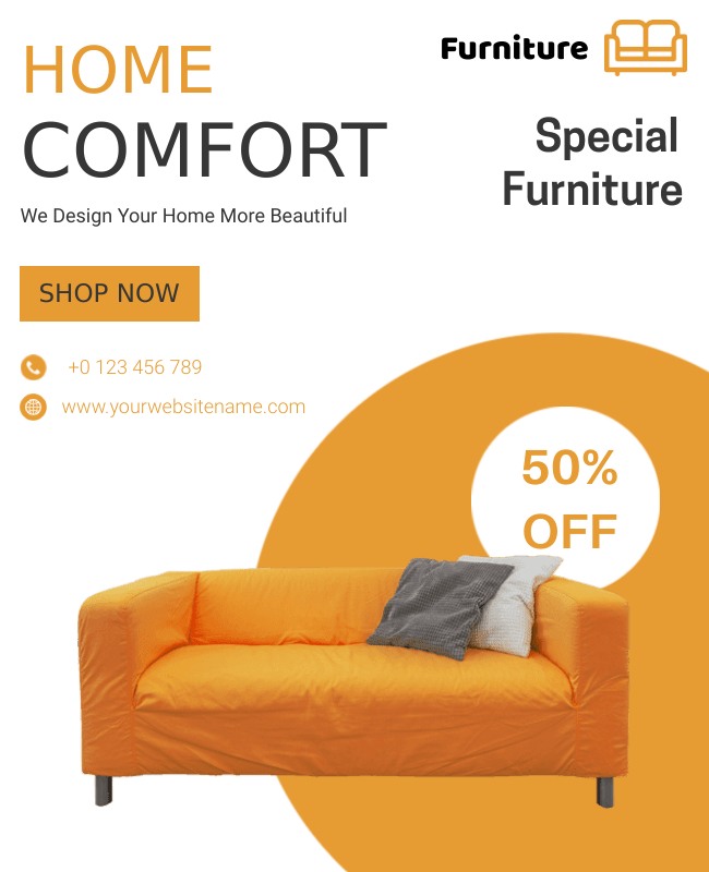 Furniture package flyer showcasing bundled home decor deals.