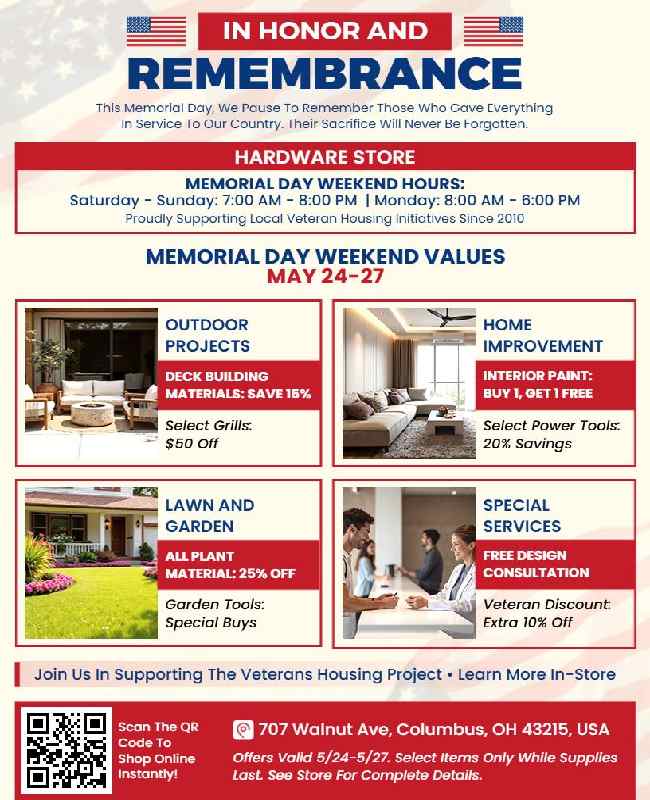 home improvement respectful holiday sale flyer