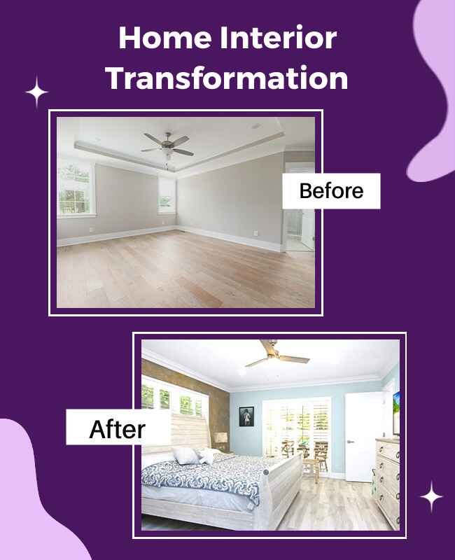 Purple Home Interior Transformation Flyer Template