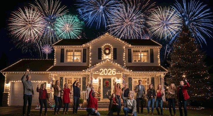 Home Outdoor New Year Celebration