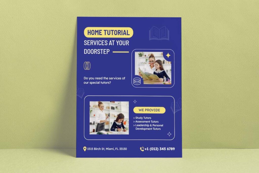 Home Tutorial Services Promotional Flyer Template