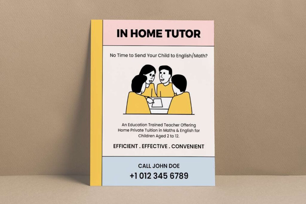 Home Tutoring Service Promotion Flyer Template