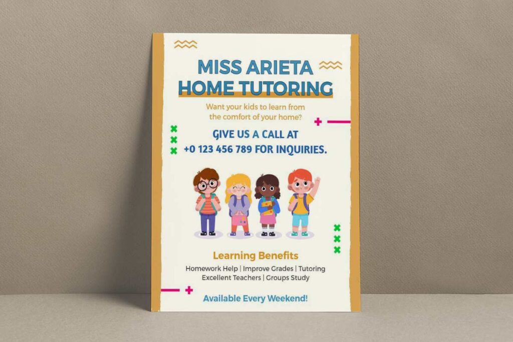 Home Tutoring Services For Children Flyer Template