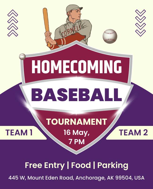 Homecoming Baseball Tournament Flyer Template