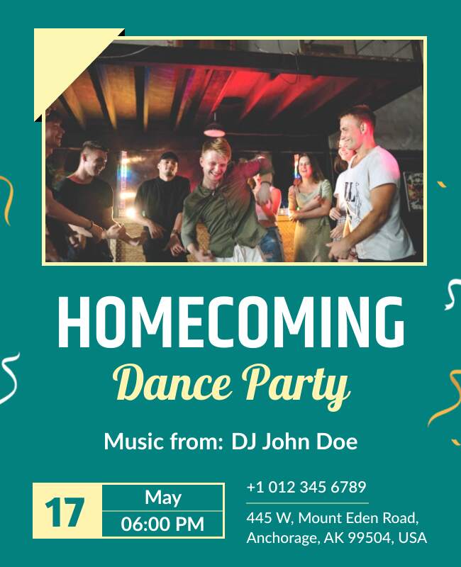 Homecoming Dance Party Flyer Template