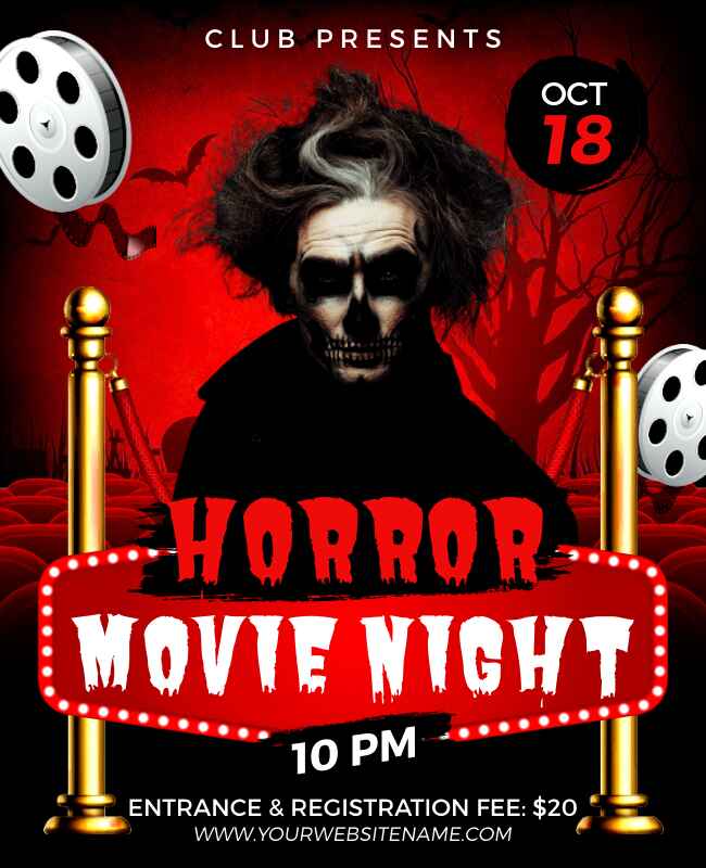 Horror Movie Night Flyer Template