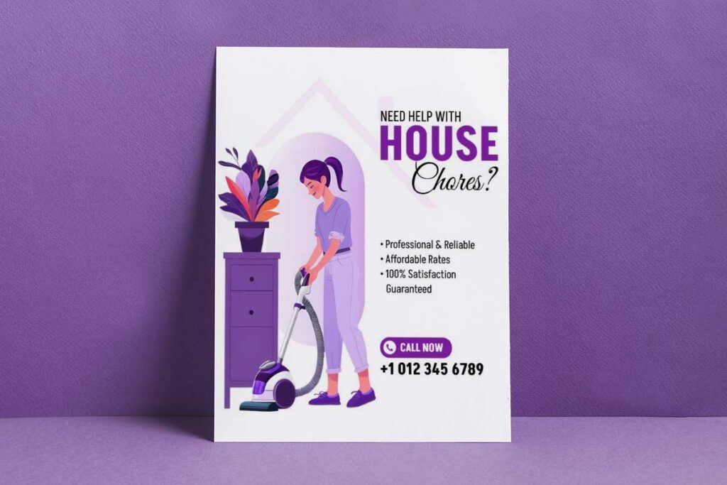 Household Chore Assistance Service Flyer Template
