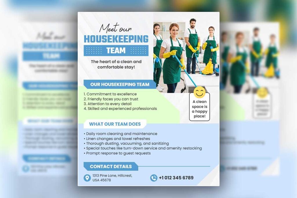 Housekeeping Services Introduction Flyer Template
