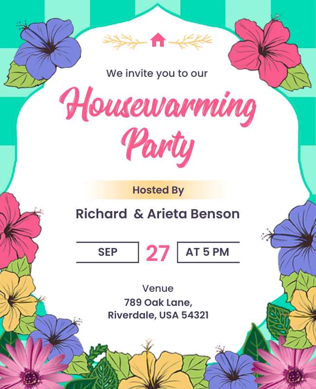 Colorful Housewarming Party Invitation Flyer Template