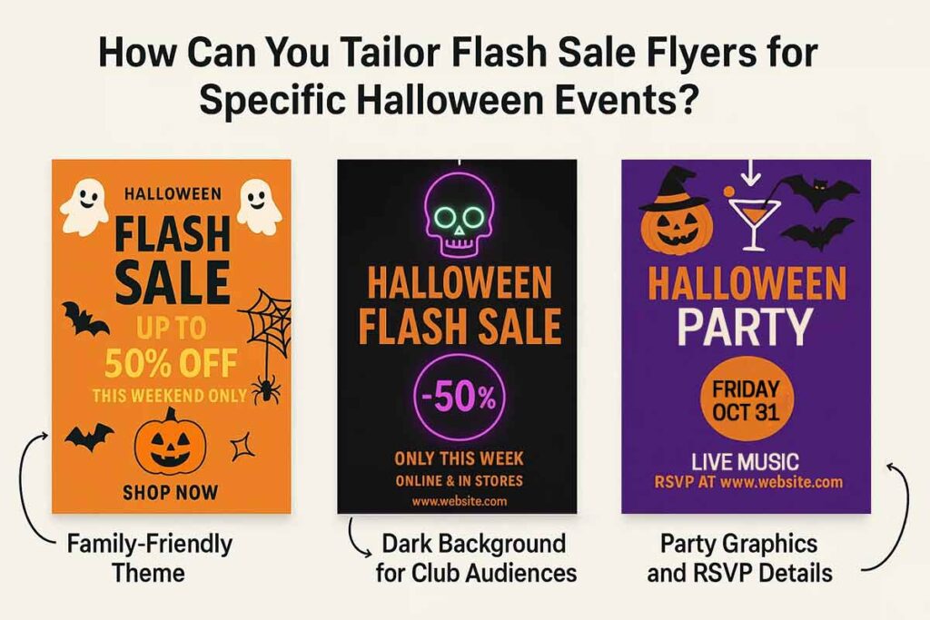how can you tailor flash sale flyers for specific halloween events