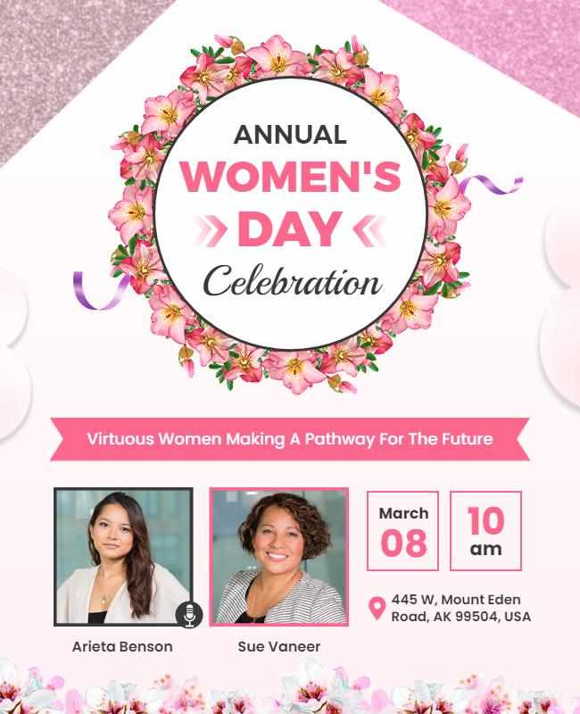 Classy Illustrated Flyer for Annual Women’s Day Celebration