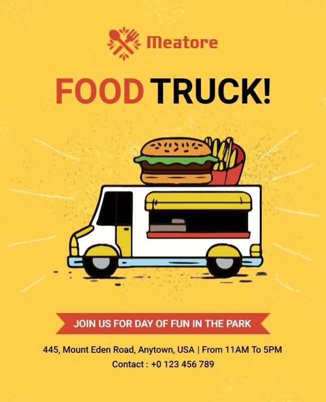 Illustration Flyer Ideas for Food Truck