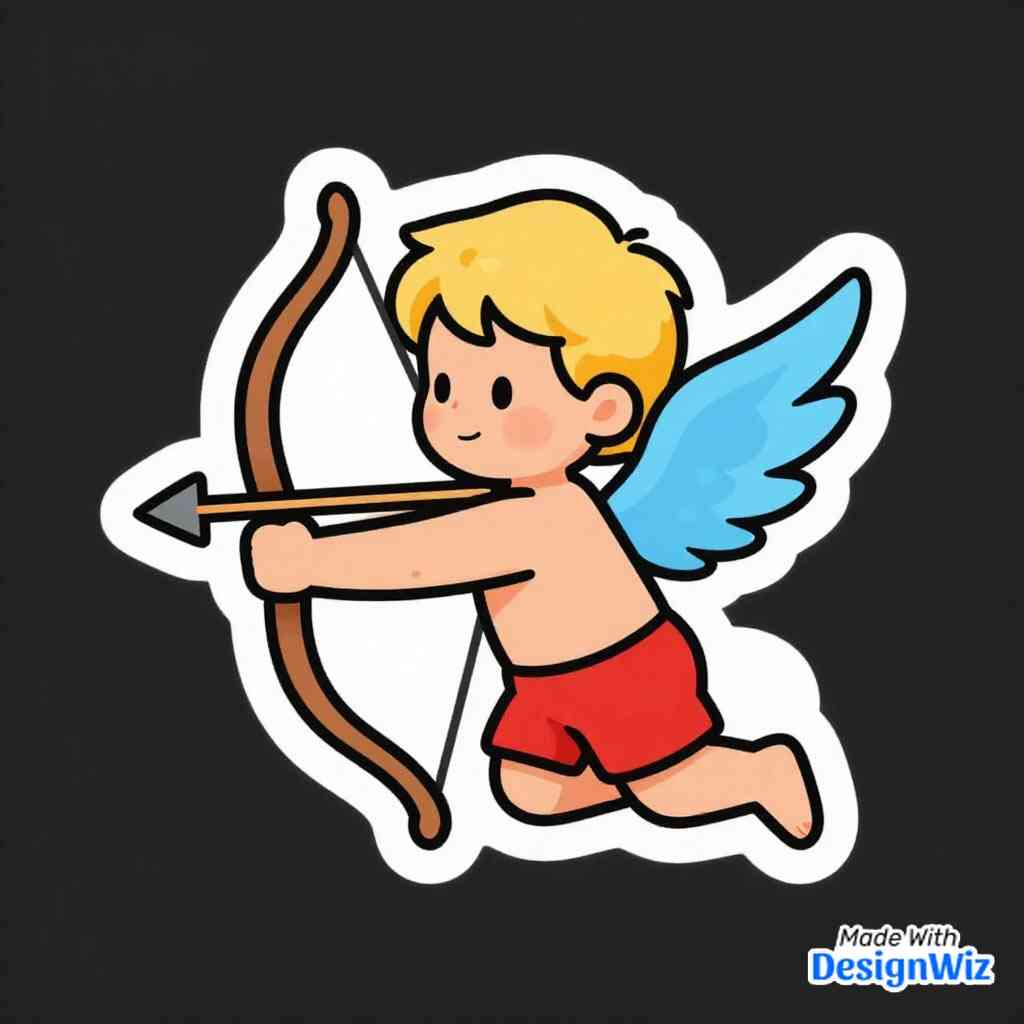illustration happy valentines day image cupid with bow and arrow
