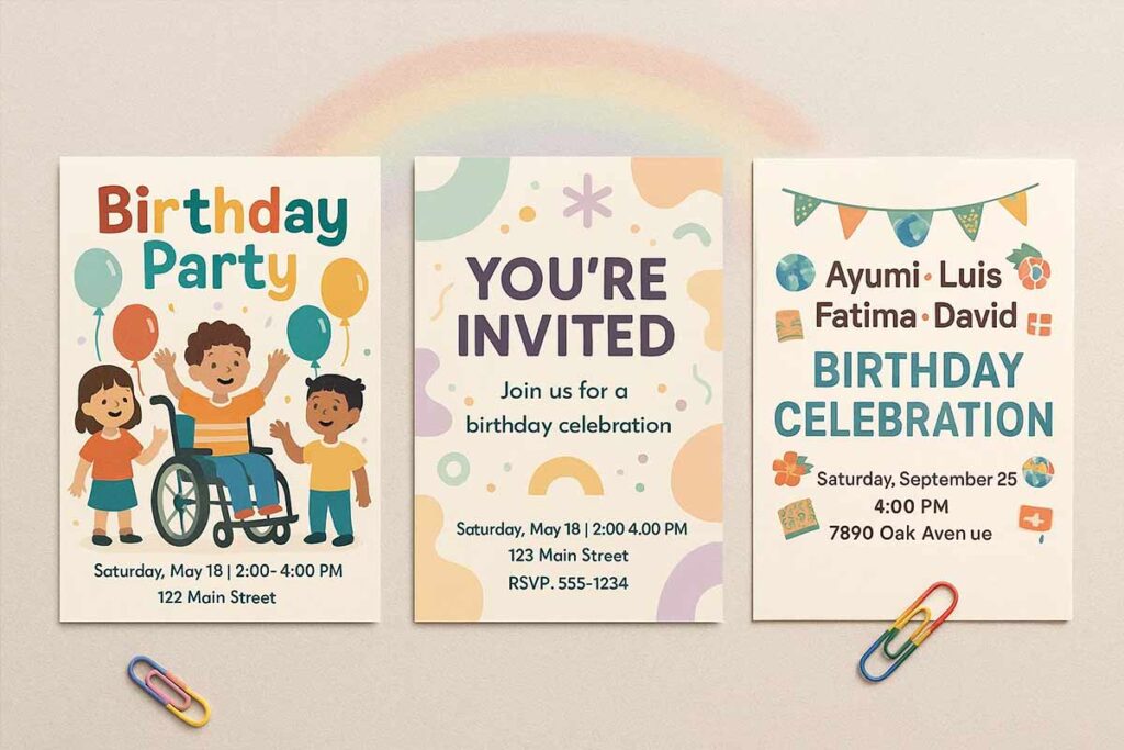 Inclusive Birthday Examples