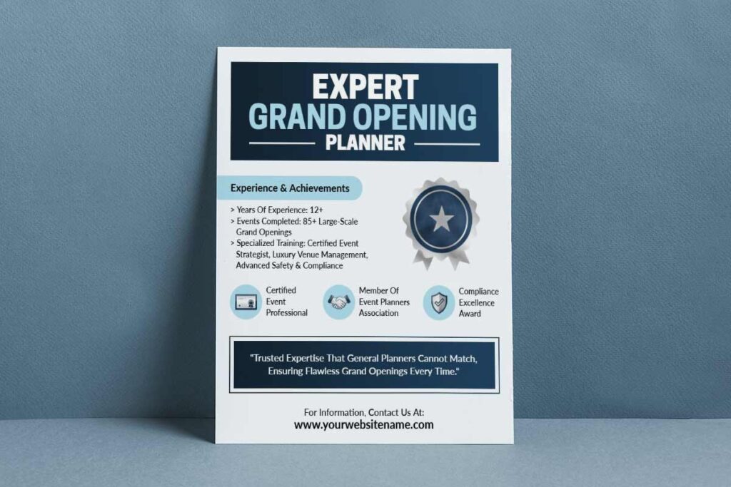 Expert Grand Opening Event Planner Flyer Template