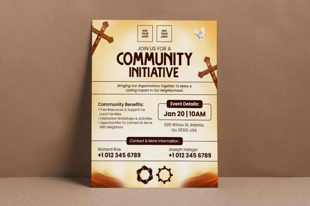 Inspirational Community Support and Outreach Event Flyer Template