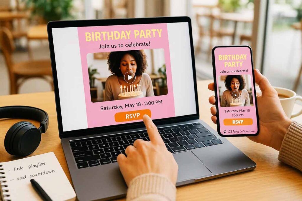 interactive birthday flyer elements