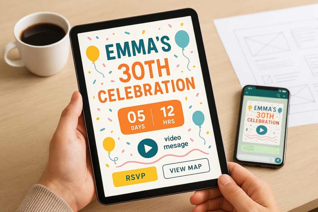 interactive birthday flyer features