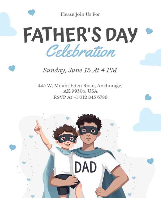 Father's Day Celebration Interactive Invitation Poster