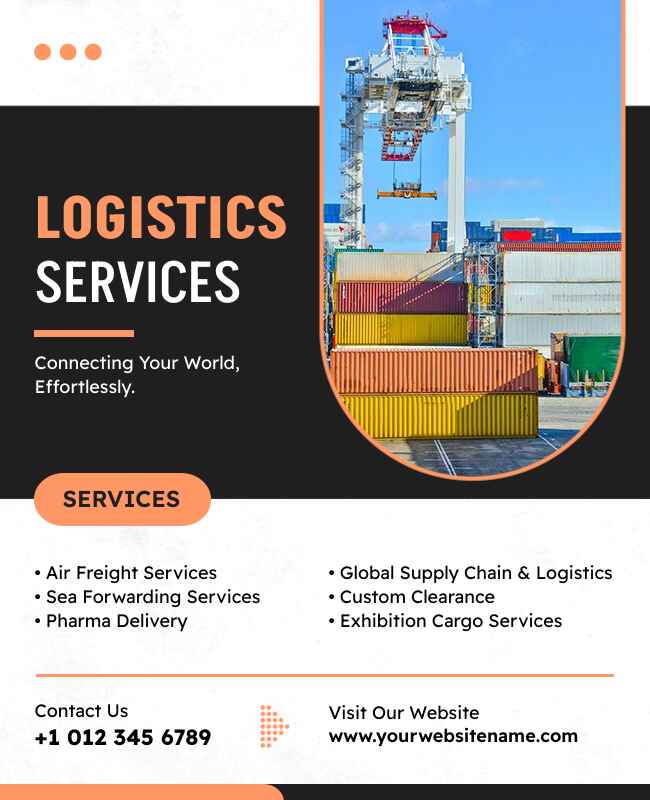 International Shipping and Logistics Services Flyer Template