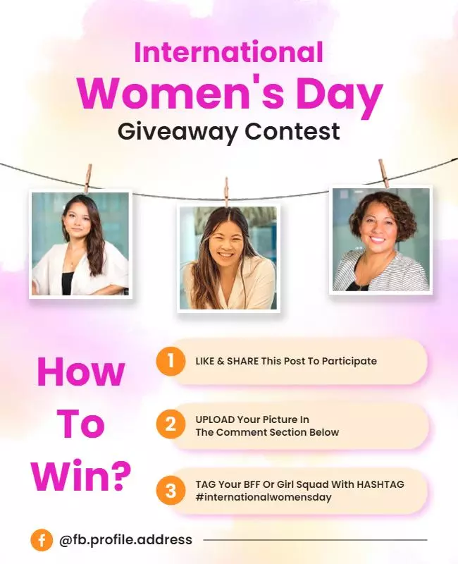 Women's Day Giveaway Contest Flyer with Exciting Prizes 