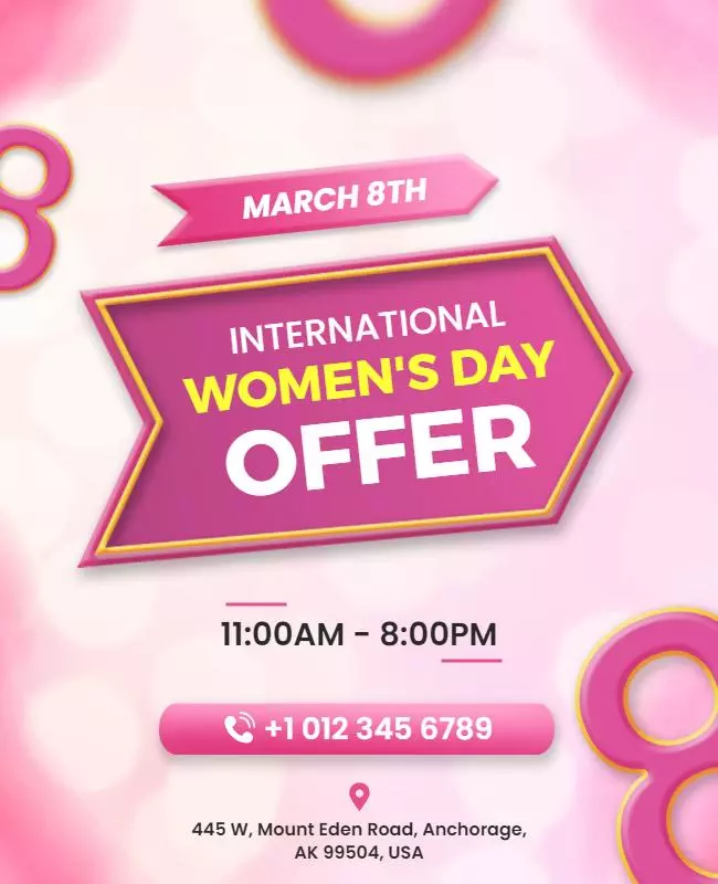 Women's Day Special Offer Flyer with Bold Discounts 