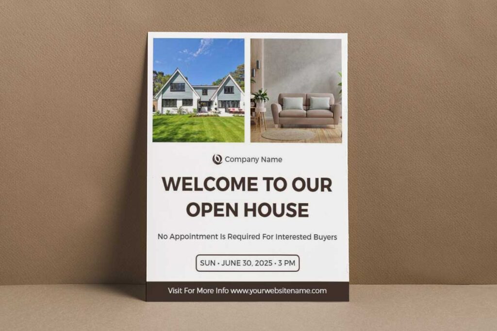 Inviting Elegant Open House Real Estate Flyer Template