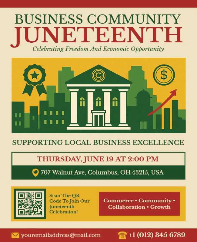 Juneteenth Chamber of Commerce Business & Nonprofit  Flyers Template