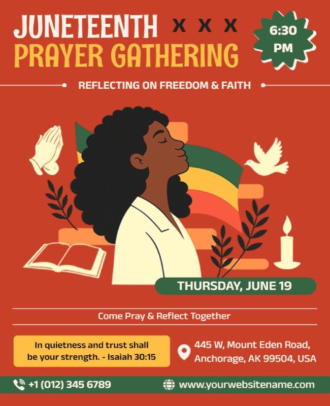 Juneteenth Church Prayer Gathering Flyer Template