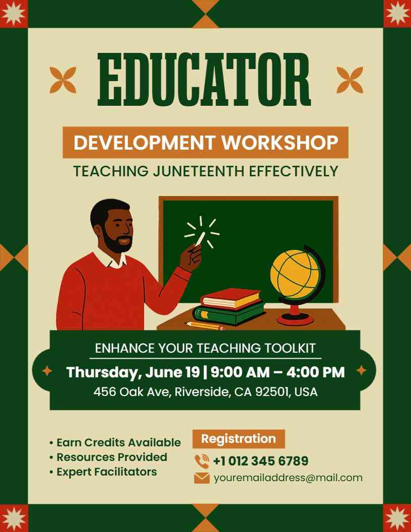 Juneteenth Educator Development Workshop Flyer Template