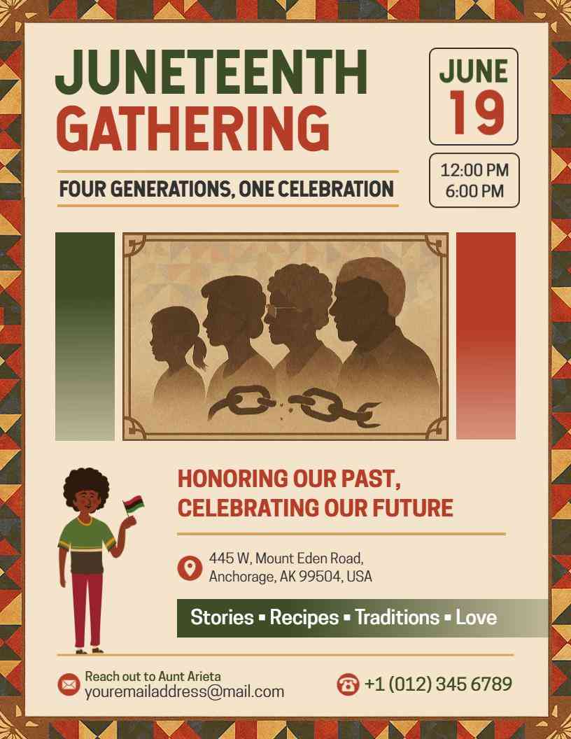 Juneteenth Family Gathering Flyer Template