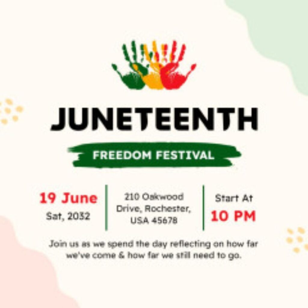 Juneteenth Freedom Festival Instagram post Image Template